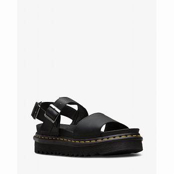 Dr Martens Voss Kožené Strap - Cierne Sandale Damske, DR0398